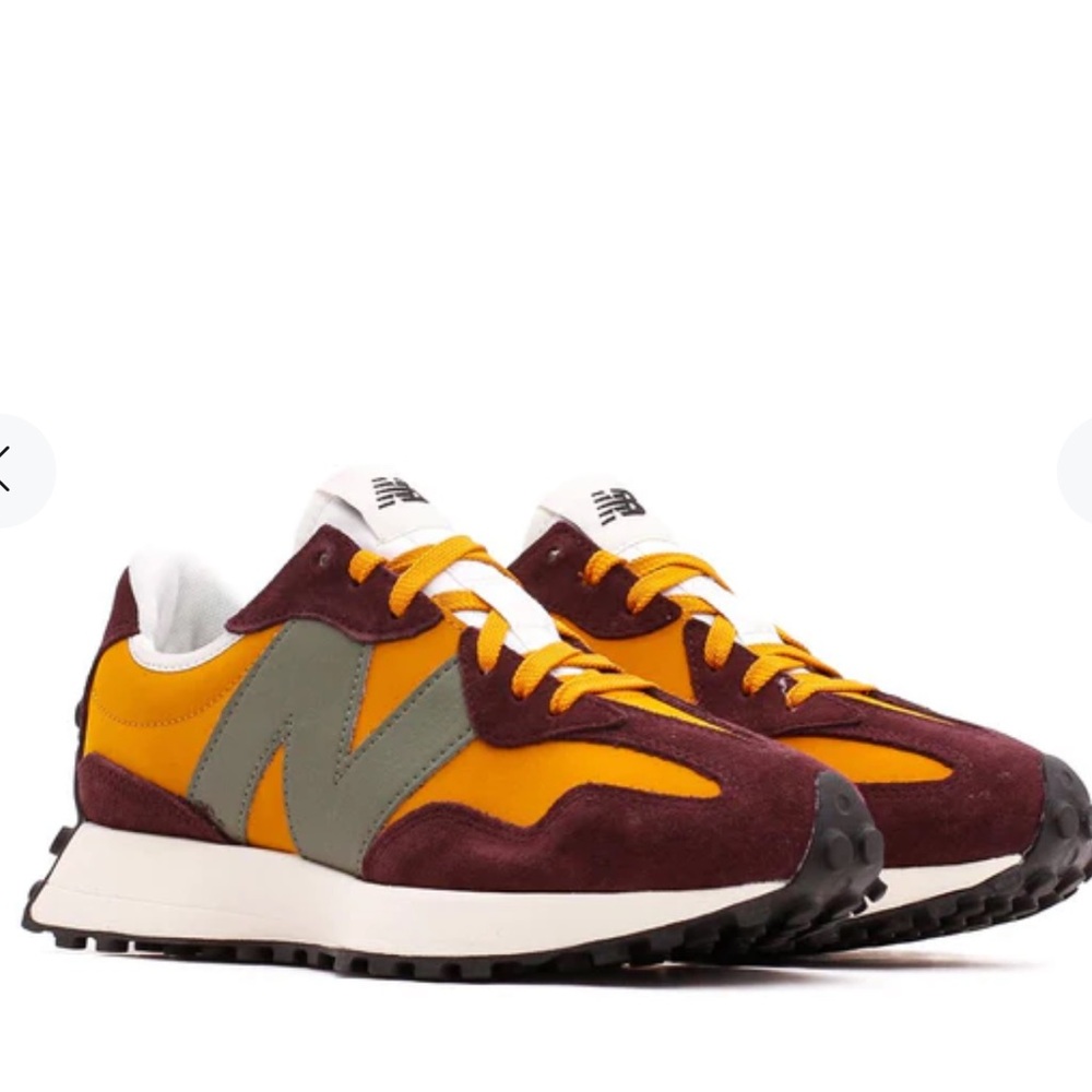 New size 10.5 Mens New Balance 327 Madras Orange Burgundy Shoes MS327LY1
